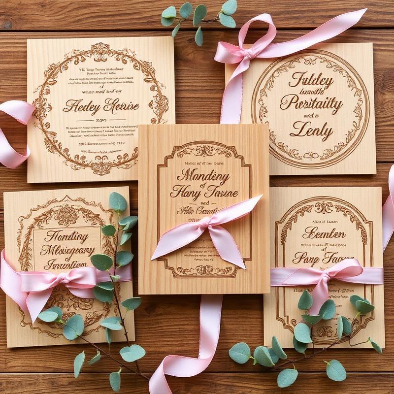 Handcrafted Invitations Artisan Invitations - Custom Handmade Wooden Invitations & Event Favors